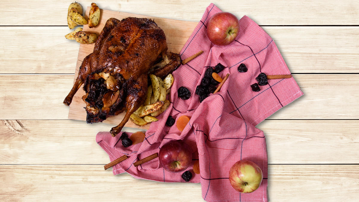 Ahjuhani mandariini ja kapsa täidisega