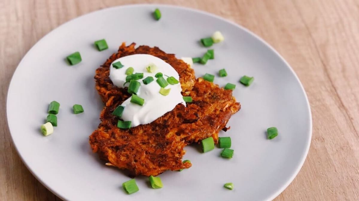 Saldžiųjų bulvių blynai