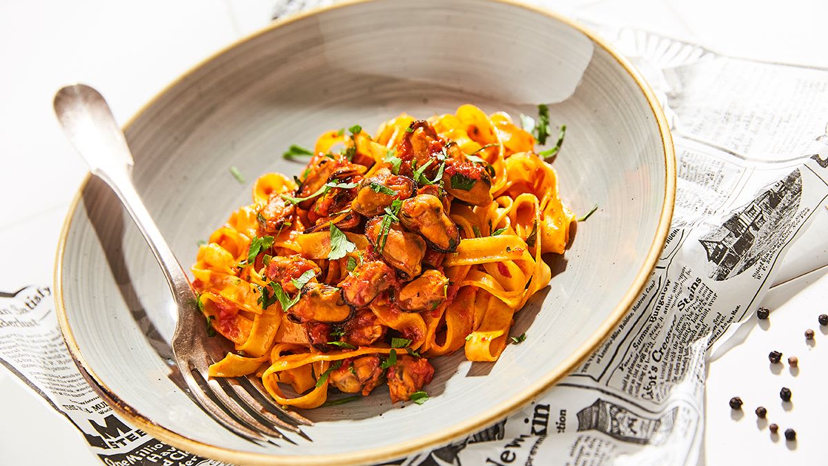 Tagliatelle ar mīdijām