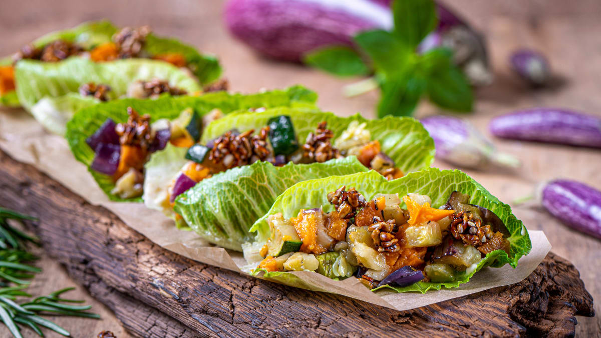 Paadikesed grillitud köögiviljadega