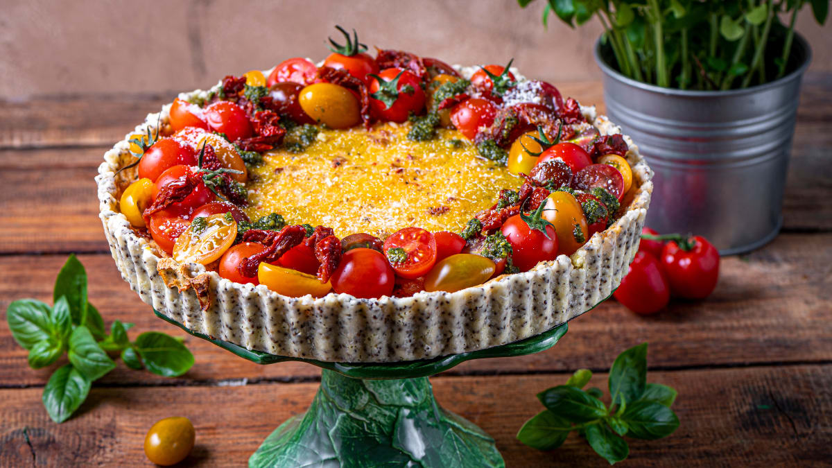 Vegāniskā siera tofu tarte