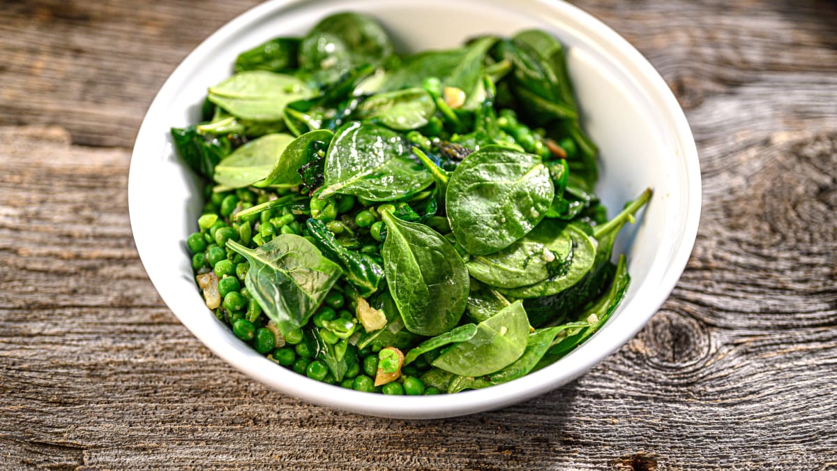 Zaļie zirnīši ar piparmētru