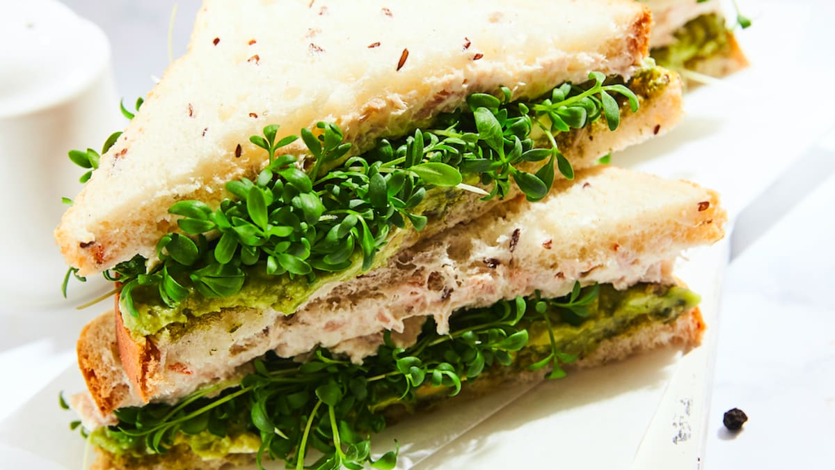 Tunča un dīgstu sendviči