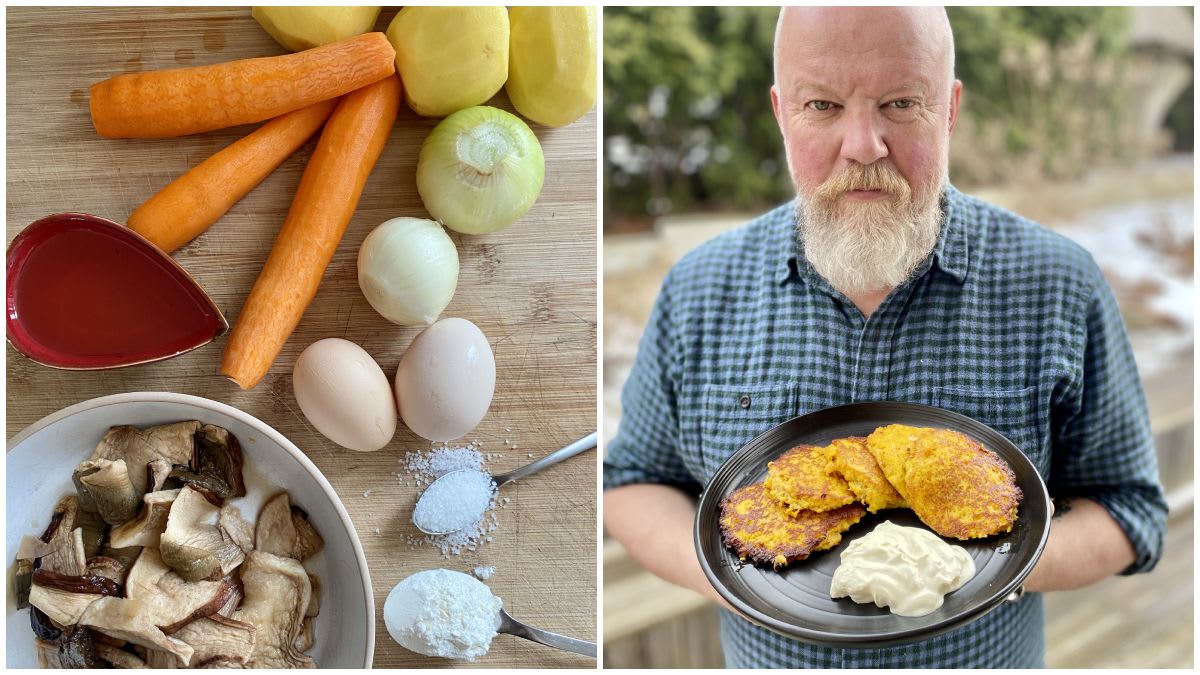 Sumų krašto tarkuoti blynai su grybais