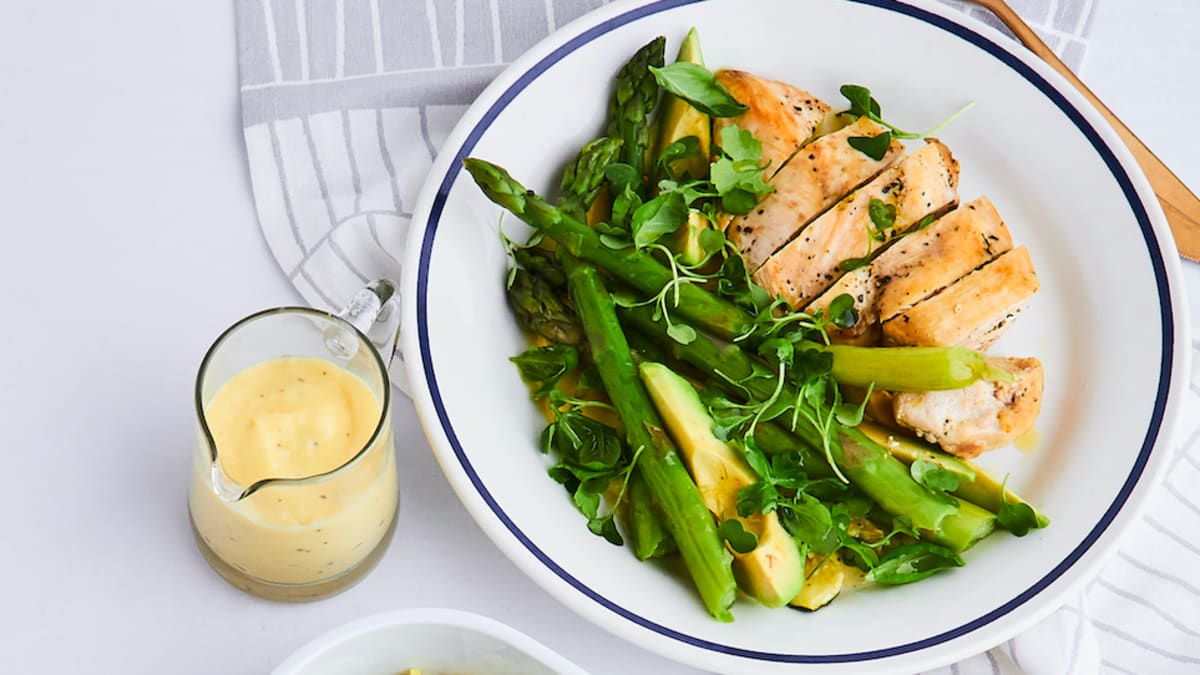 Vistas un sparģeļu salāti