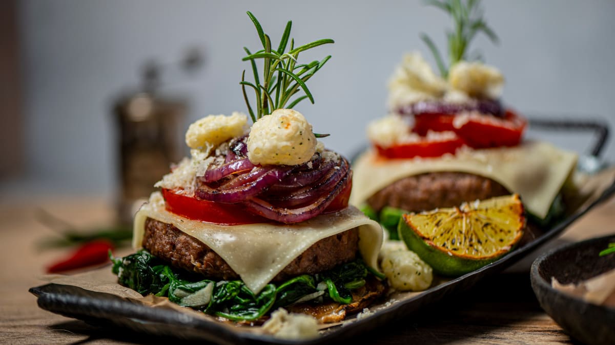 Atvērtais portobello burgers