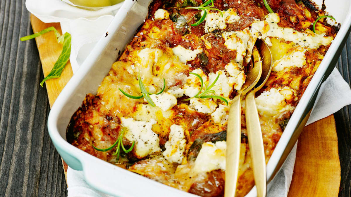 Lazanija su grybais, pesto ir rikota