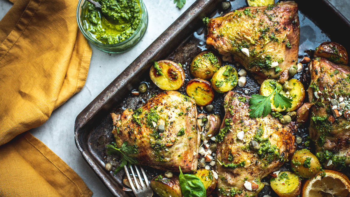 Kanakintsud pesto ja kartulitega