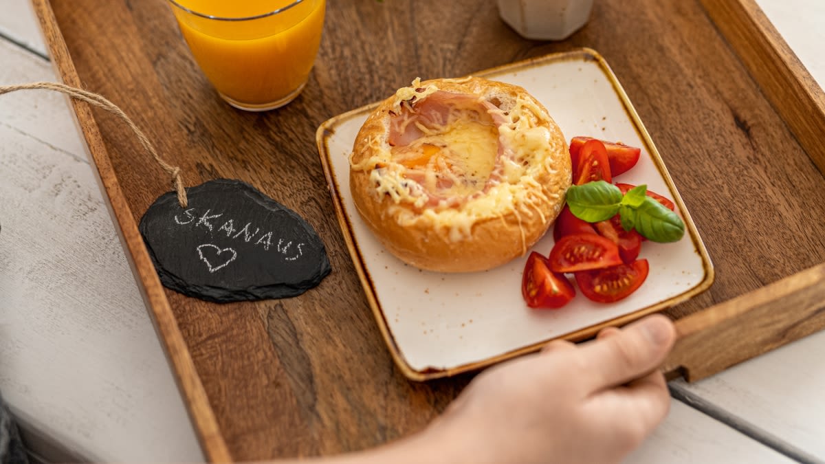 Kiaušiniai, kepti bandelėse