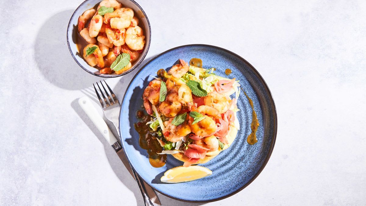 Garneļu čili ar plakanmaizi