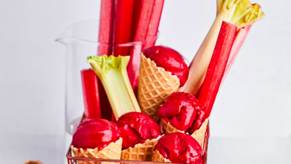 Rabarberu un aveņu sorberts