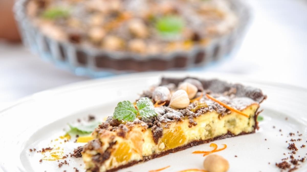 Piparkūku un mandarīnu tarte
