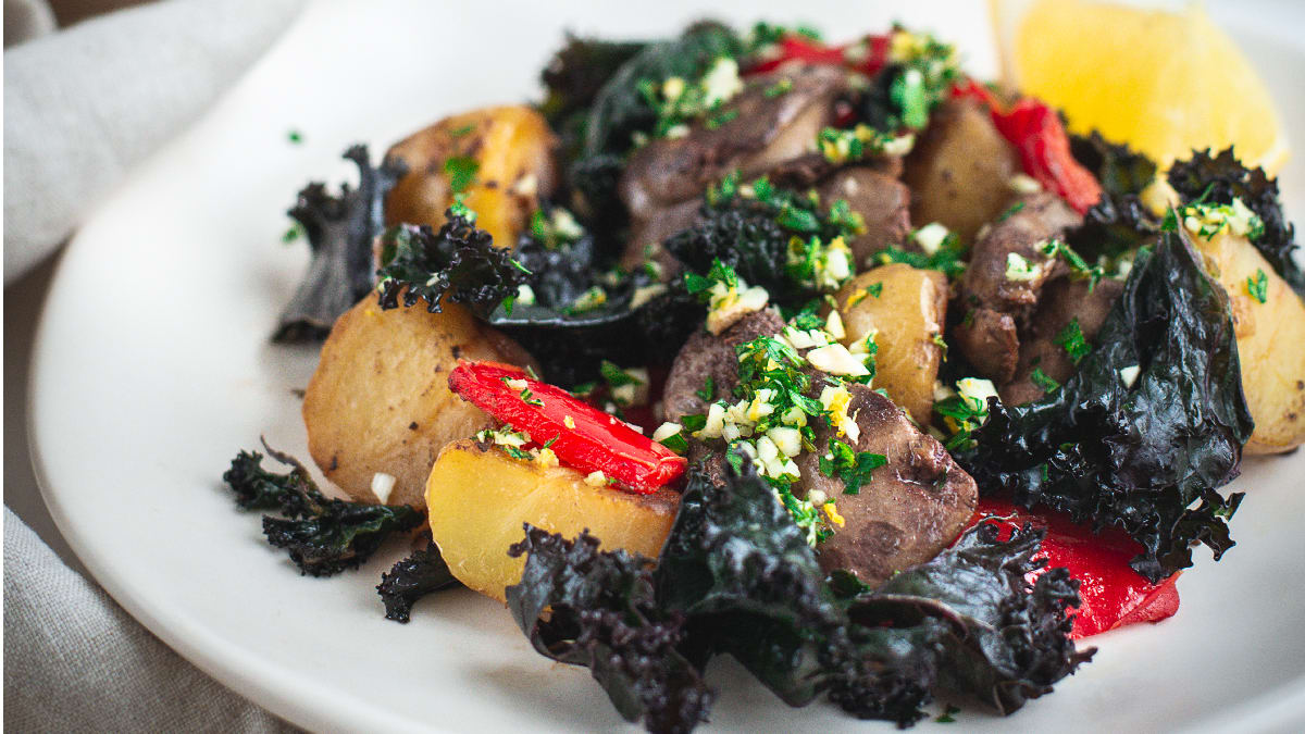 Soe kanamaksasalat kartuli ja lehtkapsaga