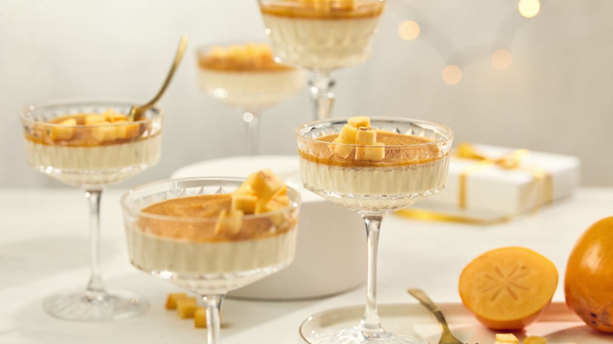 Panna cotta ar hurmas želeju