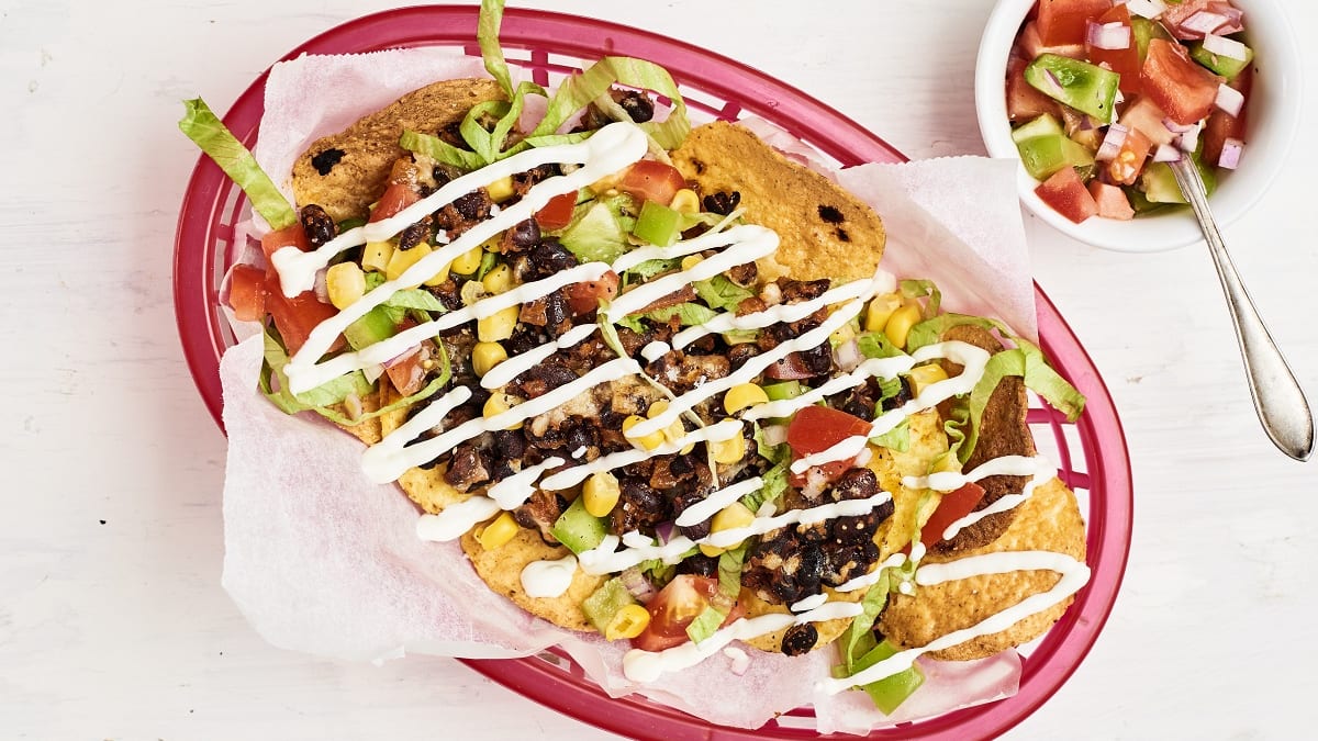 Nachos su aštriomis juodosiomis pupelėmis