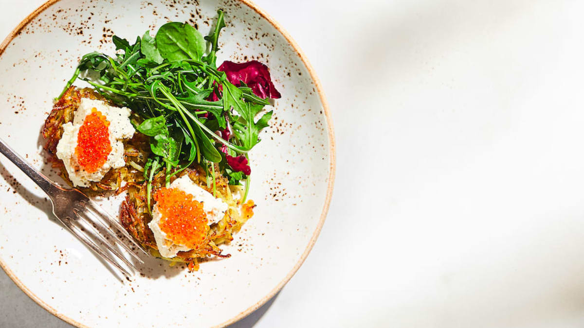 Bulviniai blynai su ikrais