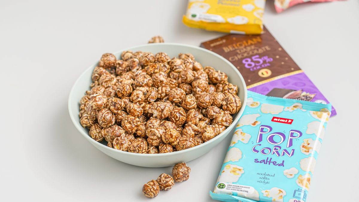 Lengvas užkandis - spraginti kukurūzai su belgišku šokoladu