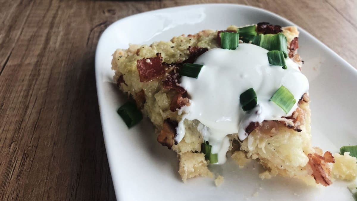 Bulvių pyragas su šonine