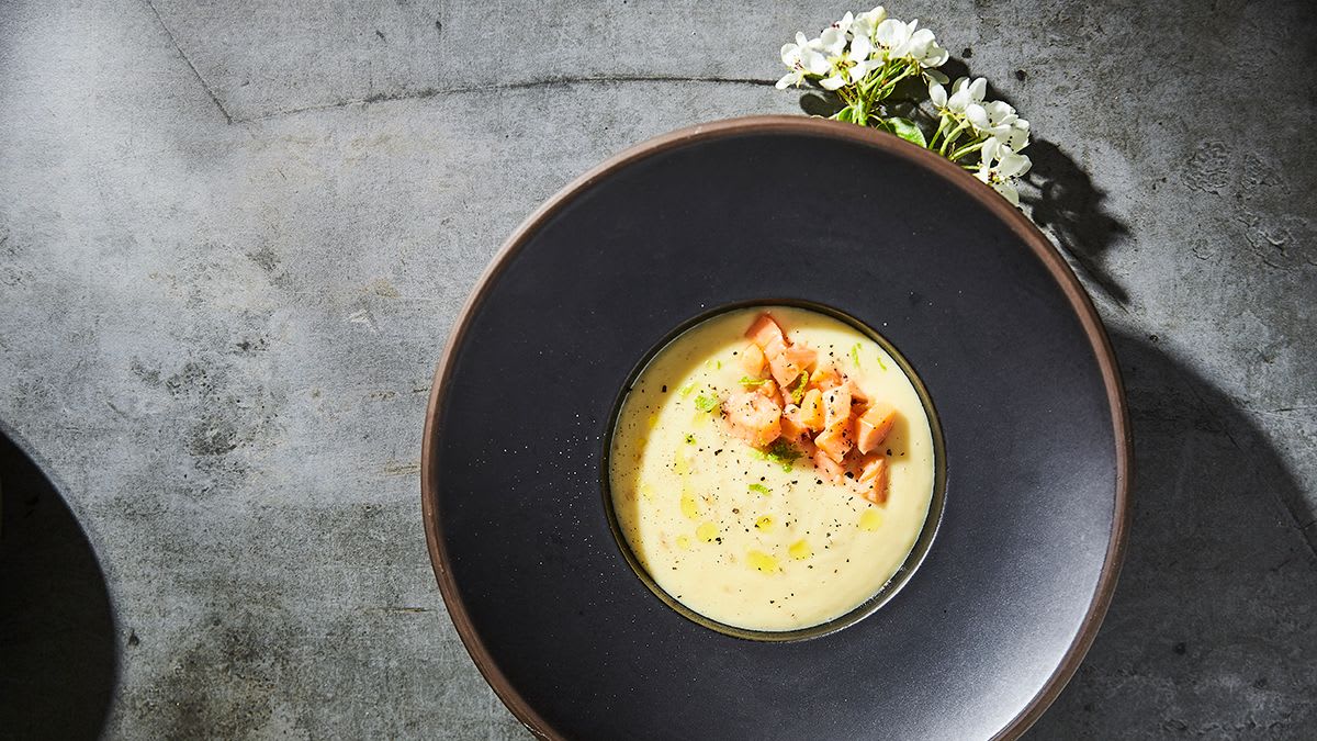 Kartupeļu krēmzupa ar kūpinātu zivi