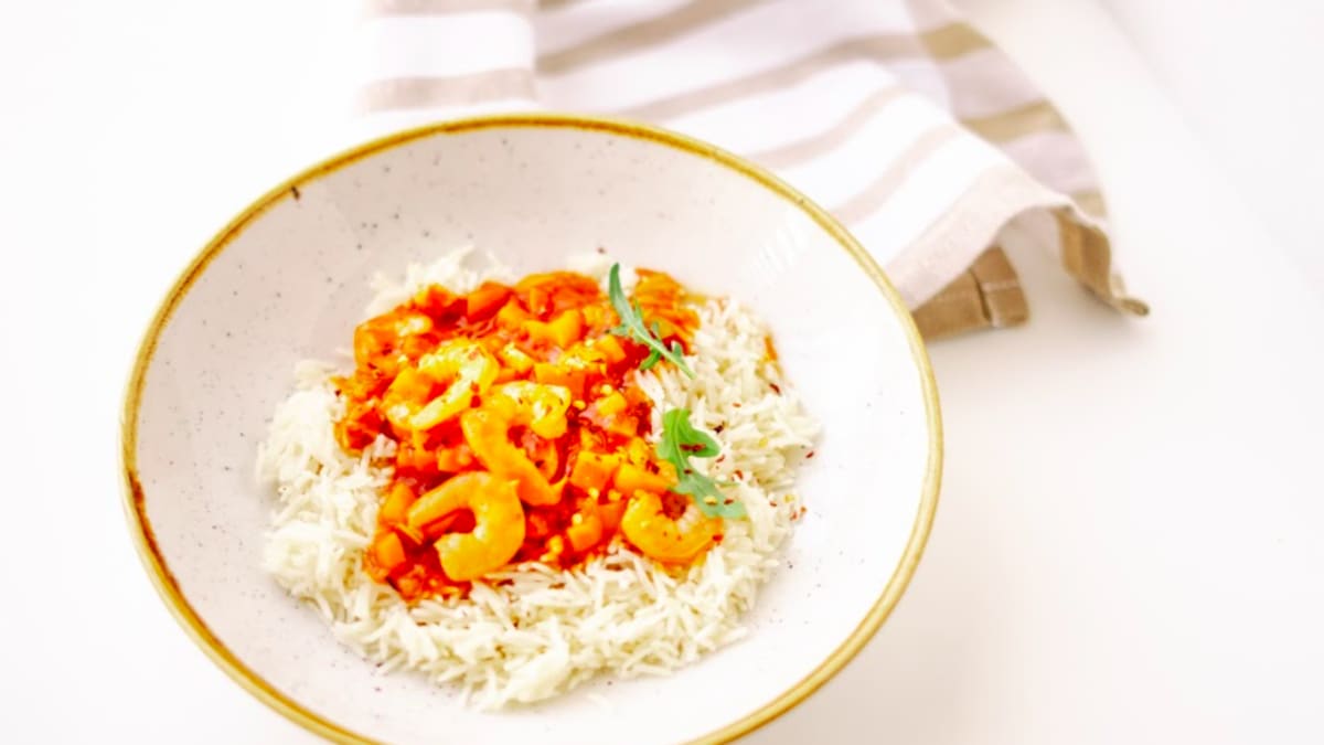 Garneļu kreole ar rīsiem