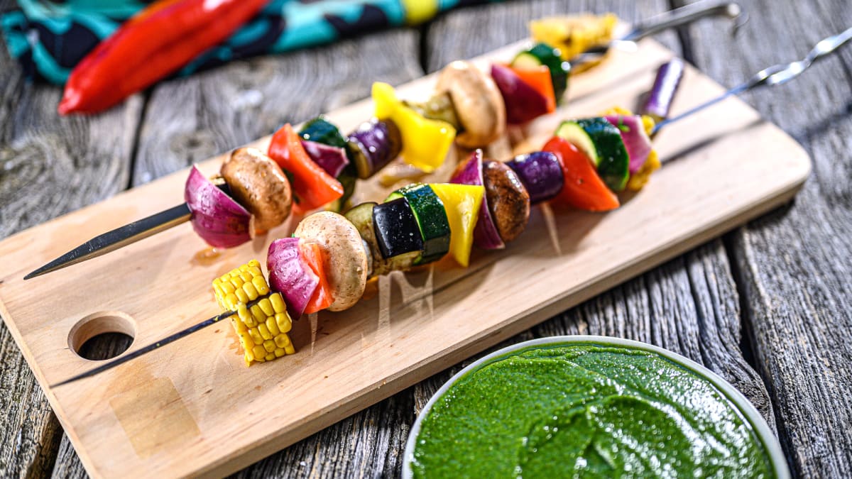 Romiešu dārzeņi ar rukolas pesto