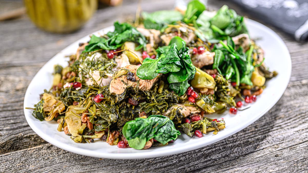 Garšaugos sautēts tītars