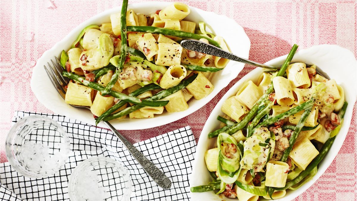 Krēmīgi makaroni ar bekonu