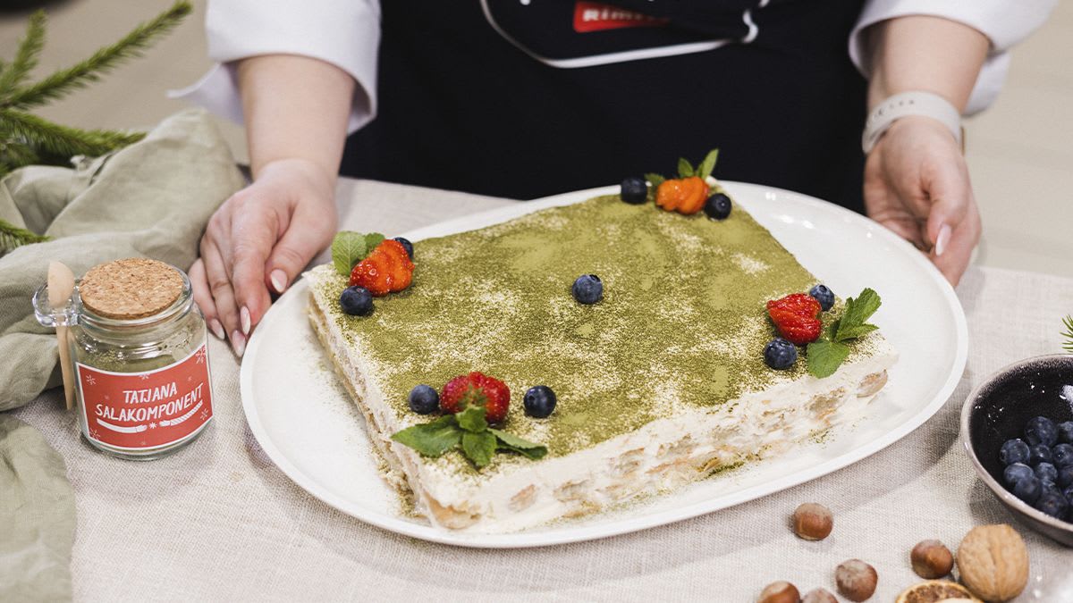 Matcha zaļās tējas tiramisu