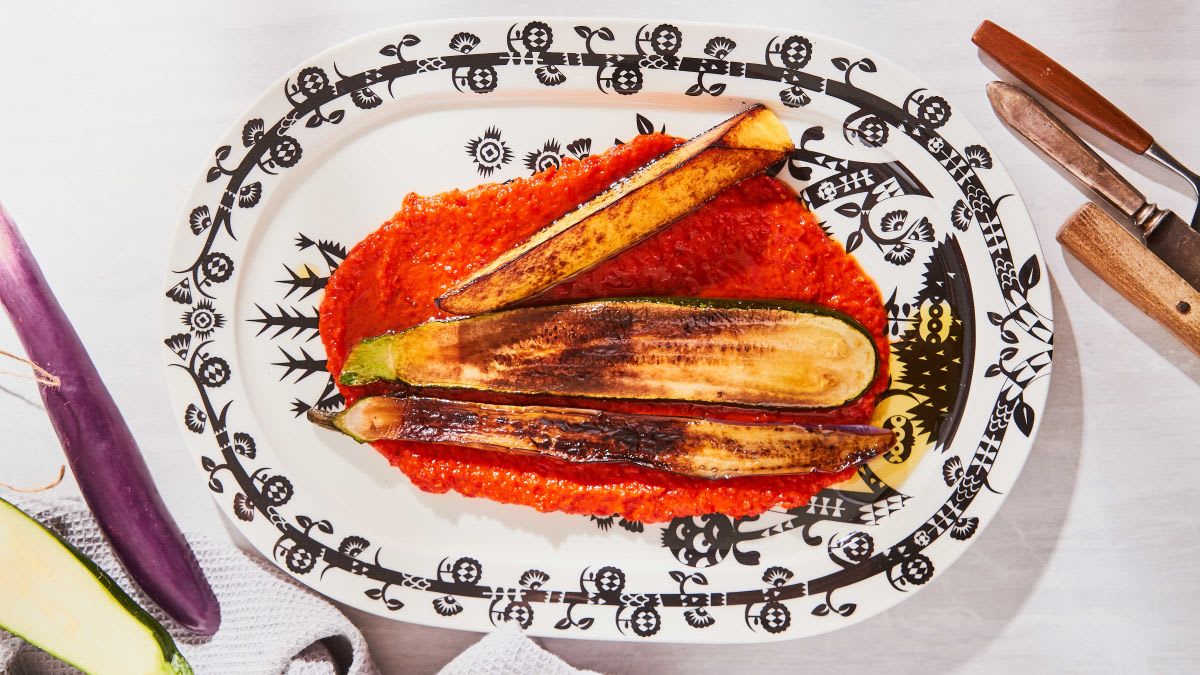 Baklažāni, ķirbis un kabacis ar Ajvar mērci