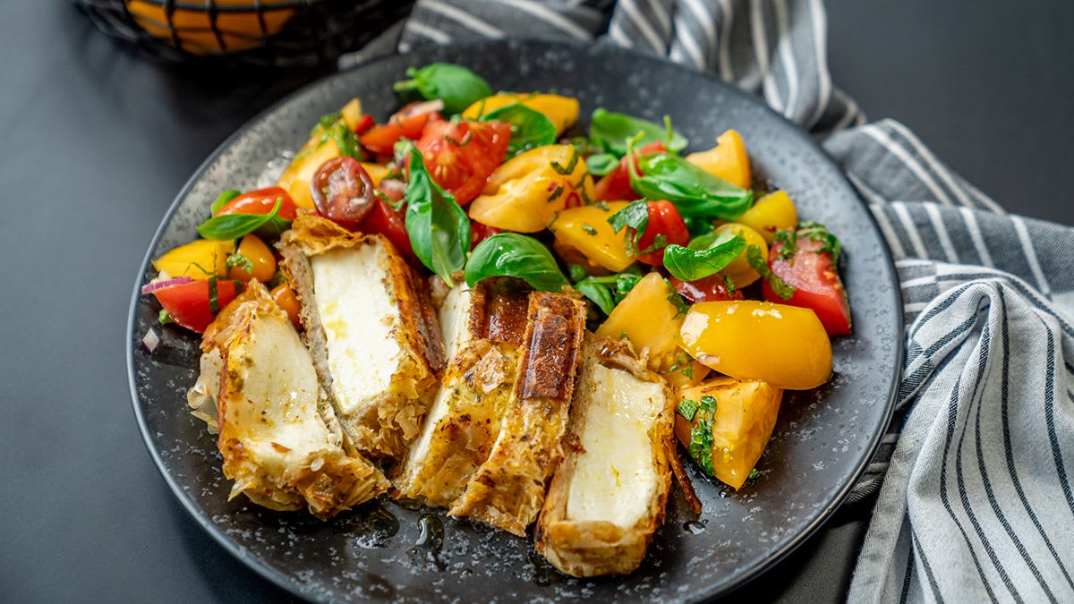 Grilēta Halloumi kabatiņa ar tomātiem