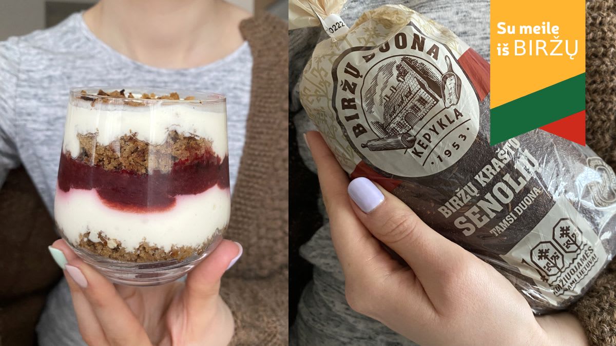 Sluoksniuotas ruginės duonos desertas