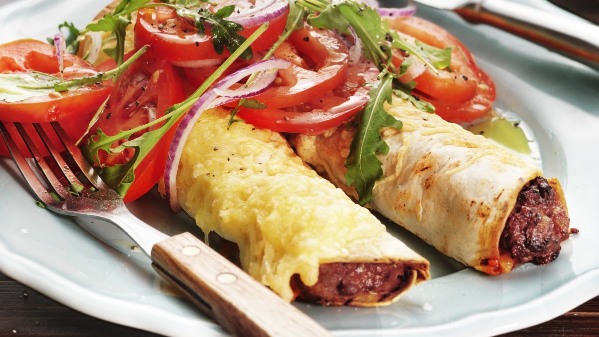 Enčilada (enchiladas) su mėsos faršu