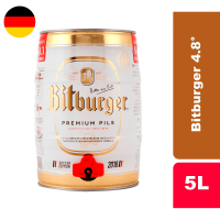 Cerveza Bitburger Premium Pils Barril 4.8° 5L