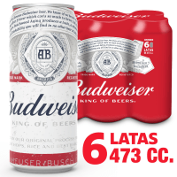 Pack 6 un. Cerveza Budweiser Lager Lata 5° 473cc