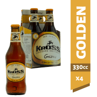 Pack 4 un. Cerveza Kross Golden Botella 5.3° 330cc