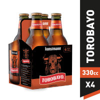 Pack 4 un. Cerveza Kunstmann Torobayo Botella 5° 330cc