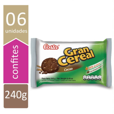 GALLETA GRAN CEREAL FIBRA CACAO 6x36 GR