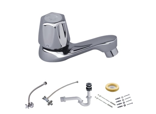 ECOM220.01/71 CR - # COMBO FERRETERO LLAVE DE LAVABO METÁLICA