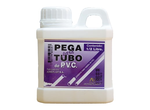 1P50208 - PEGA PVC PARA TUBO 1/2 LITRO  ADHEPLAST