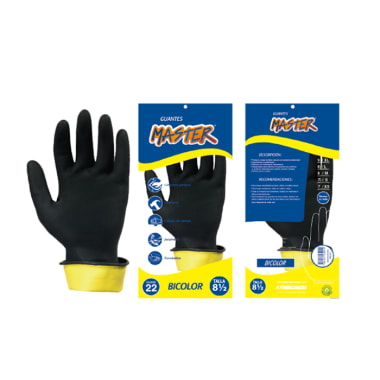 3010112102 - GUANTES MASTER DOMESTICO NEGRO/MARILLO C22 T/7.5