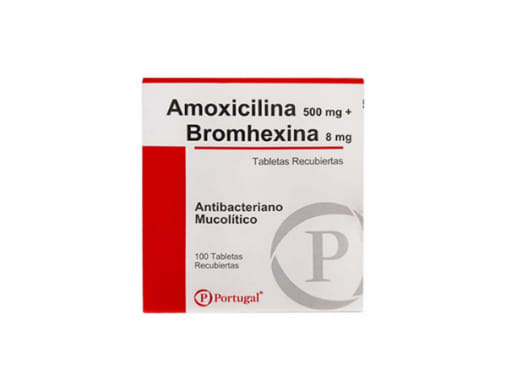 AMOXICILINA + BROMHEXIMA 500MG/8MG TABLETAS X 100