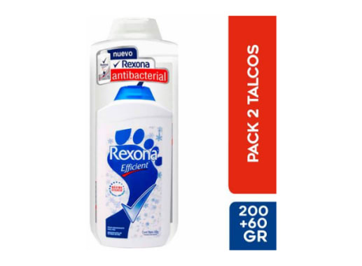 REXONA EFFICIENT TALCO PARA PIES X 200GR + TALCO 60GR