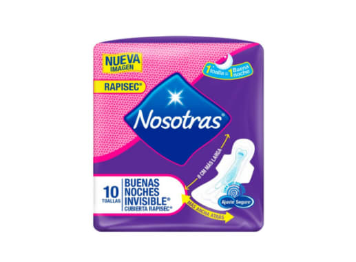 NOSOTRAS TOALLA BUENAS NOCHES INVISIBLE RAPISEC X 10