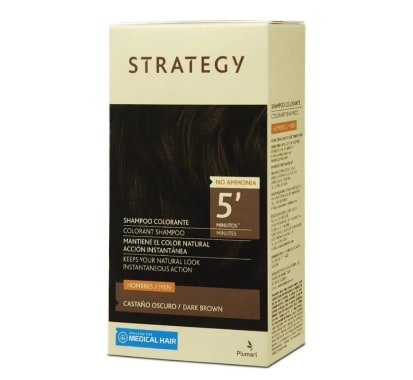 STRATEGY Shampoo Color Castaño Oscuro Efecto Inmediato (Sh.Color 30ml + Aplicador 30ml)