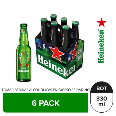 Cerveza Heineken Sixpack Botella 330 ml