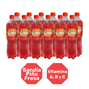 CIFRUT SANDIA, PIÑA Y FRESA REGULAR PET NO RETORNABLE 1000 ML 12 unidades