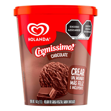 Helado Holanda Cremissimo Chocolate 1 L