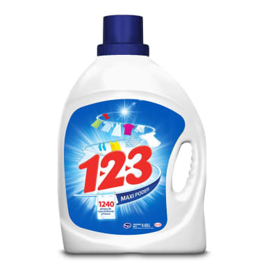 Detergente Líquido 123 Ropa Blanca y Color Maxi Efecto 4.65 L