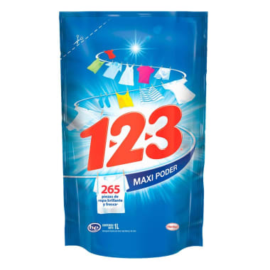 Detergente 123 Fresca Blancura 1 Lt