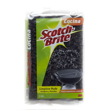 Fibra Scotch Brite Negra Para Asadores y Parrillas 1 U